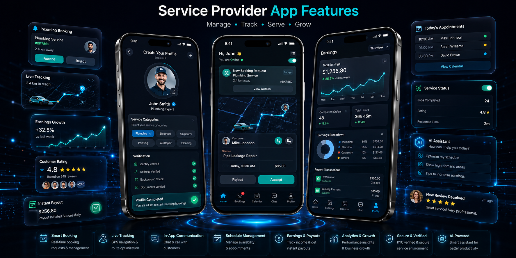 Service Provider App Features